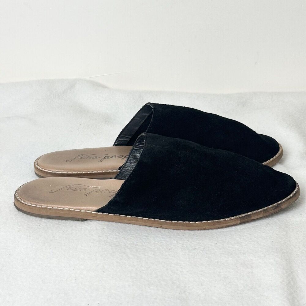 Free People Coronada Suede Slip On Mules Black Size EU 38 US 7.5